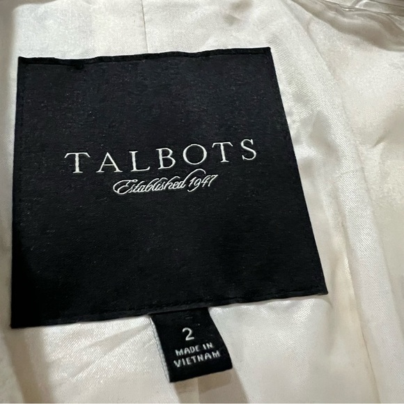 Talbots Size 2 Cream Button Pea Coat Wool Blend Fall Winter Warm Jacket C - Picture 4 of 8